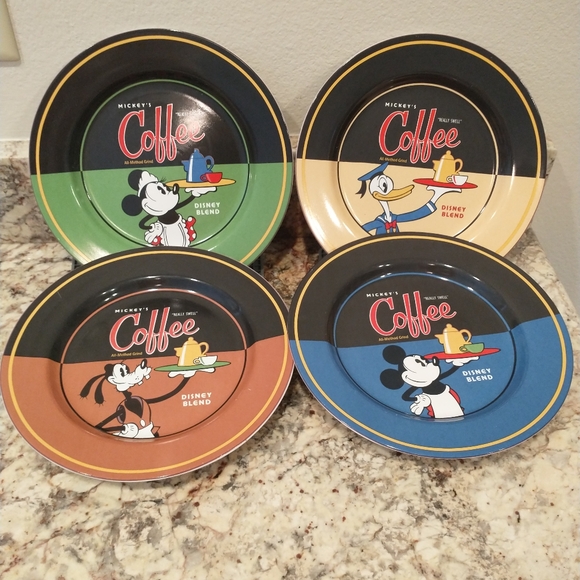 Disney Other - 4 Mickey’s Coffee Disney Blend Really Swell Plates All-Method Grind Mouse Plates